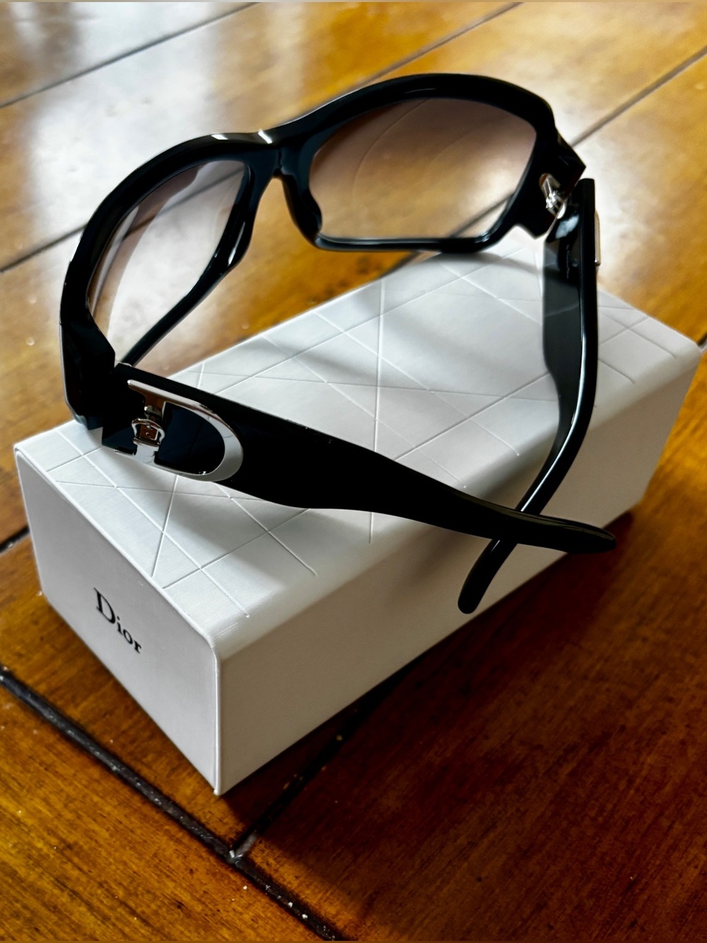 Dior Black Frame Sunglasses with Gradient Gray Lenses - Picture 5 of 10